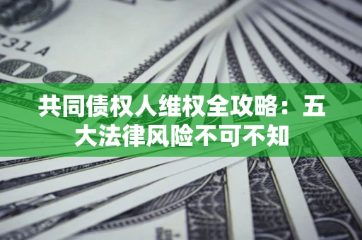 武汉共同债权人维权全攻略：五大法律风险不可不知