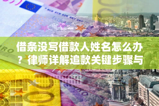 武汉借条没写借款人姓名怎么办？律师详解追款关键步骤与证据链构建