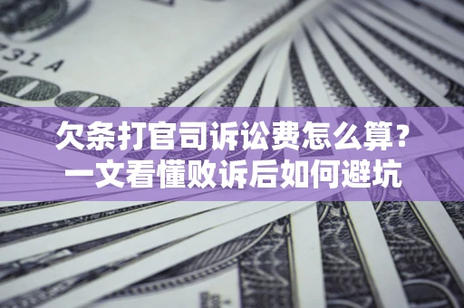 武汉欠条打官司诉讼费怎么算？一文看懂败诉后如何避坑