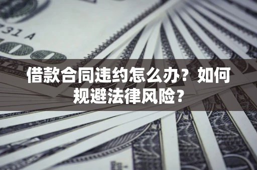 武汉借款合同违约怎么办？如何规避法律风险？